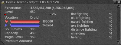 Signature for player Devek Tester